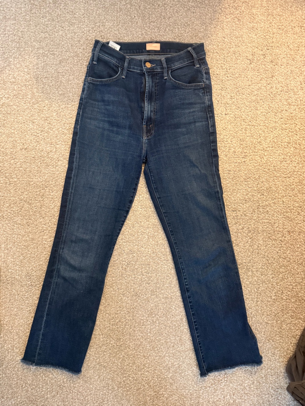 MOTHER Dark Indigo High-Rise Hustler Jeans
